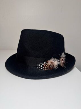 Vintage John Callanan Black Wool Fedora Hat